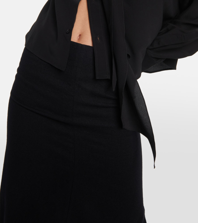 Shop Ann Demeulemeester Virgin Wool Maxi Skirt In Black