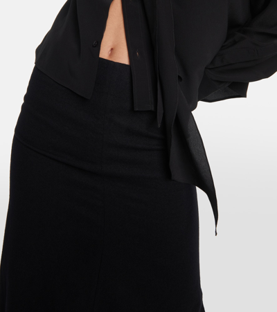 Ann Demeulemeester Virgin Wool Maxi Skirt In Black