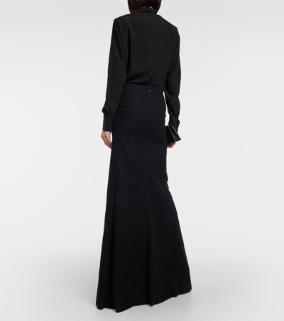 Shop Ann Demeulemeester Virgin Wool Maxi Skirt In Black