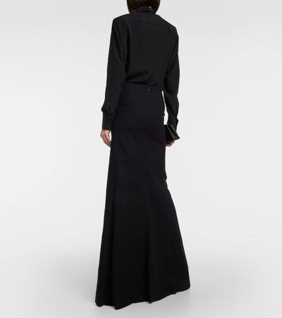 Ann Demeulemeester Virgin Wool Maxi Skirt In Black