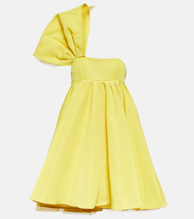 Shop Nina Ricci Strapless Taffeta Minidress In Yellow