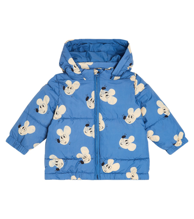 Shop Bobo Choses Baby Mouse Printed Puffer Coat In Blue