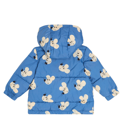 Shop Bobo Choses Baby Mouse Printed Puffer Coat In Blue