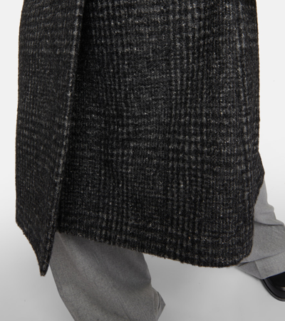 Brunello Cucinelli Checked Wool-blend Coat In Grey