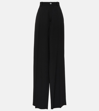 Shop Balenciaga Hybrid Tailoring Wool Wide-leg Pants In Black
