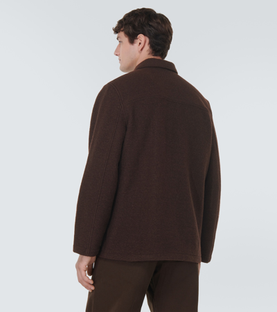 Shop Sunspel Wool-blend Jacket In Brown