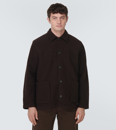 Shop Sunspel Wool-blend Jacket In Brown