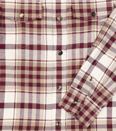 Shop Brunello Cucinelli Checked Cotton Flannel Shirt In Multicoloured