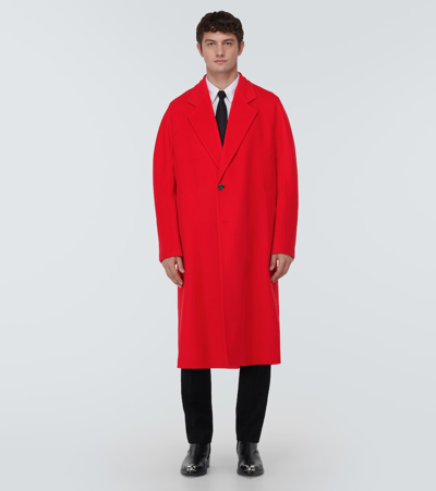 Shop Alexander Mcqueen Wool And Cashmere Coat In Red