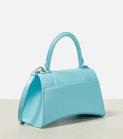 Shop Balenciaga Hourglass Small Leather Tote Bag In Blue