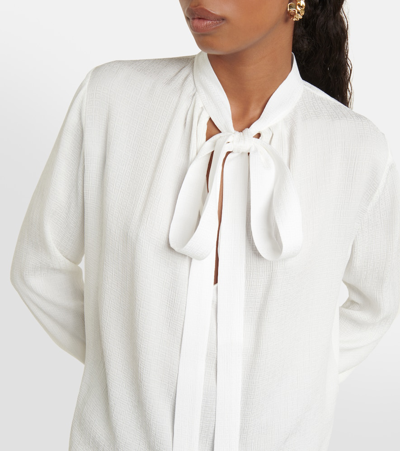 Shop Givenchy 4g Jacquard Silk Blouse In White