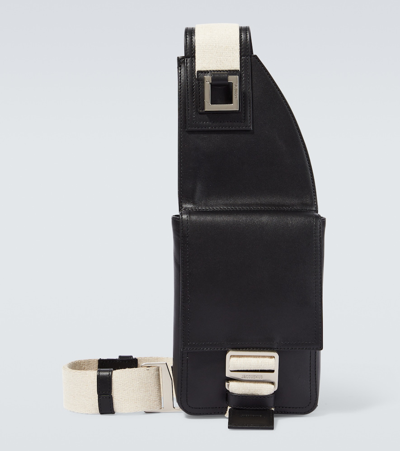 Shop Jacquemus La Banane Cuerda Leather Crossbody Bag In Black