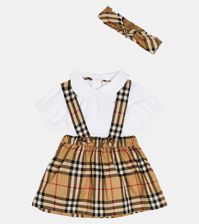 Shop Burberry Baby 3-teiliges Set Odessa  Check In Multicolor