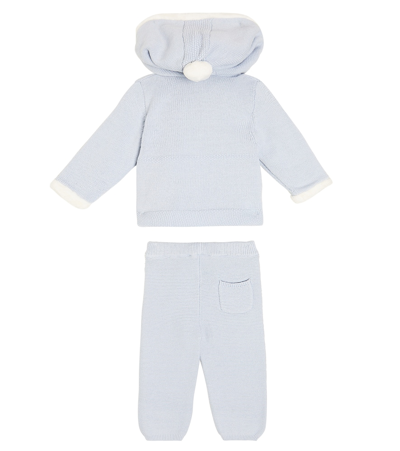 Shop Tartine Et Chocolat Baby Knitted Jacket And Pants Set In Blue