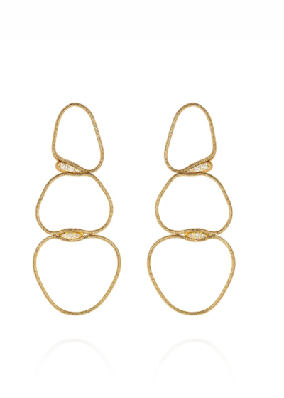 Shop Fernando Jorge 18k Yellow Gold Medium Diamond Chain Earrings In Yg