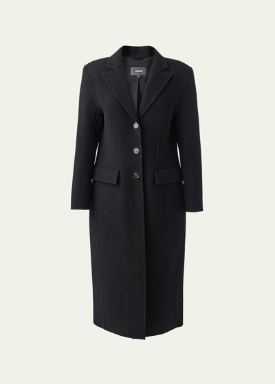 Shop Mackage Ruth Double-face Wool Peacoat In Black
