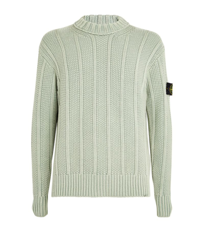 Shop Stone Island Wool Chunky-knit Sweater In Green