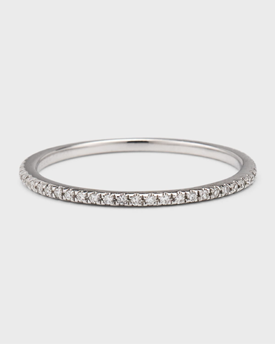 Shop Ef Collection Diamond Eternity Stackable Ring In Silver