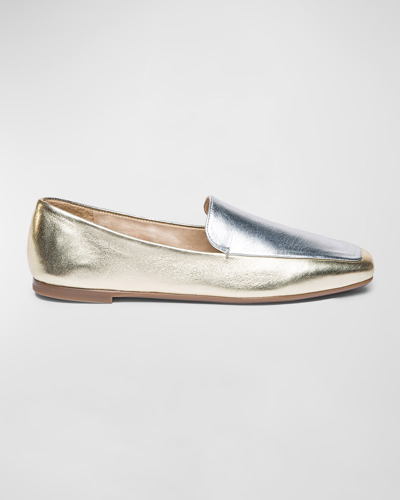 Shop Bernardo Genesis Bicolor Metallic Loafers In Multi Metallic Na