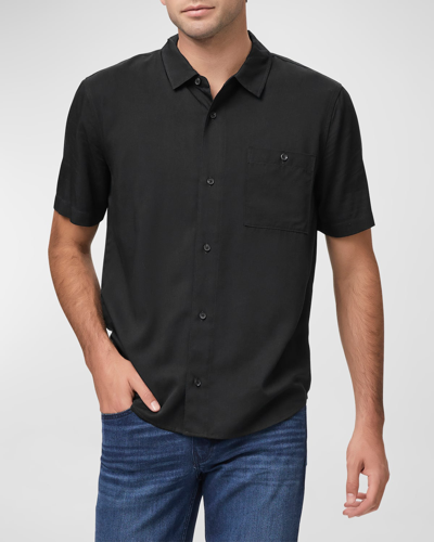 Shop Paige Men's Wilmer Solid Sport Shirt In Black