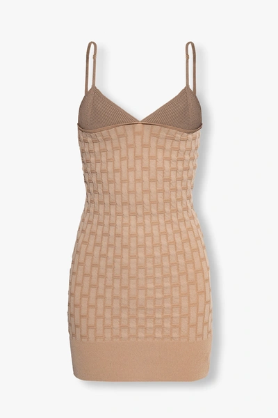 Shop Jacquemus Beige ‘tecido' Sleeveless Dress In New