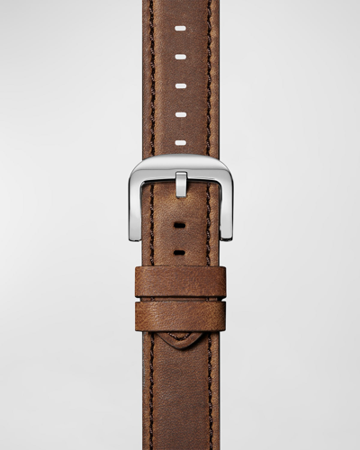 Shop Shinola Men's Leather Watch Strap, 24mm In British Tan