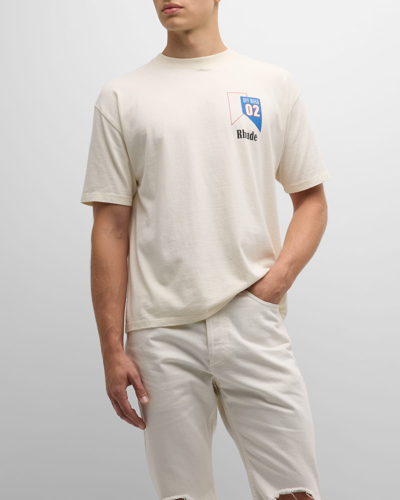 Shop Rhude Men's 02 Racing T-shirt In Vtg White