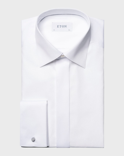 Shop Eton Men's Bib-front Twill Dress Shirt In White