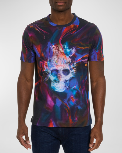 Shop Robert Graham Men's Aurora Skull Knit T-shirt In Multi