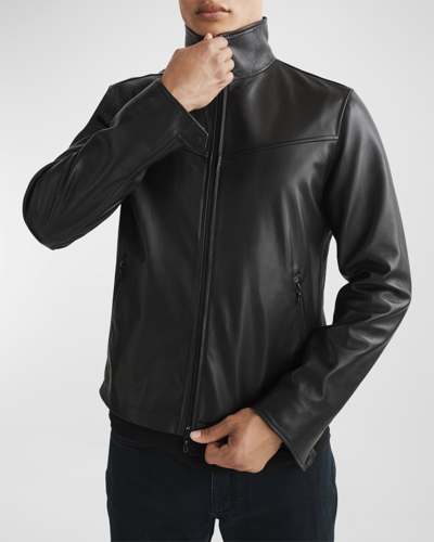 Shop Rag & Bone Men's Grant Leather Jacket In Blk