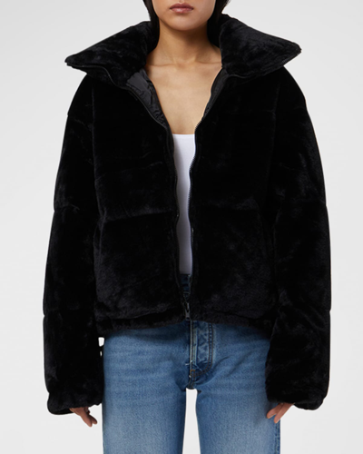 Shop Apparis Billie Faux Fur Puffer Jacket In Noir