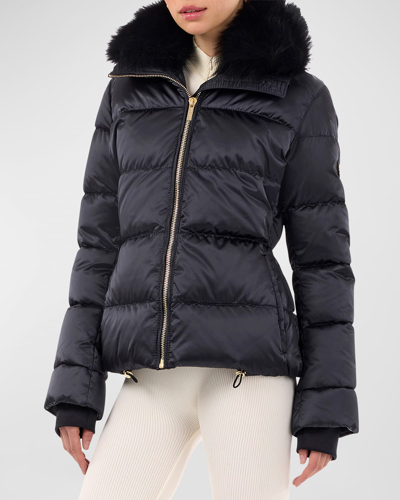 Shop Gorski Apres-ski Jacket With Detachable Toscana Lamb Collar In Black