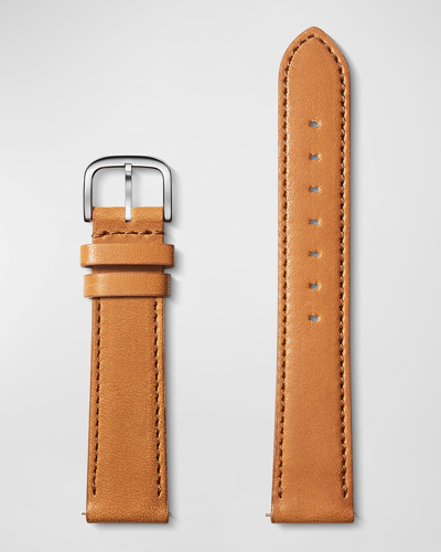 Shop Shinola Men's Leather Watch Strap In Bourbon
