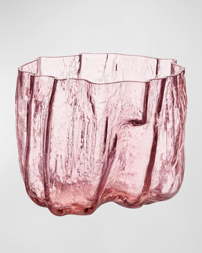 Shop Kosta Boda Pink Crackle Vase, Low