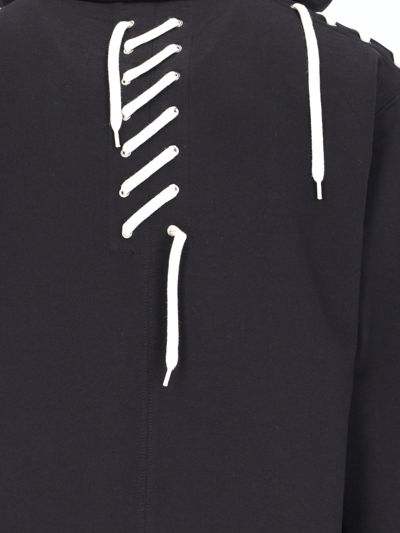Shop Craig Green Lace-up Hoodie In Black / Cream