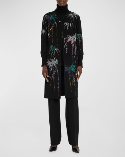 Shop Libertine Aladdin Sane Embellished Wool Duster Coat In Black