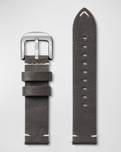 Shop Shinola Men's Leather Watch Strap, 20mm In Black