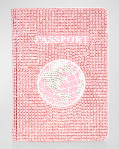 Shop Judith Leiber Allover Crystal Passport Holder In Rose