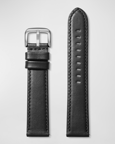 Shop Shinola Men's Xl Leather Watch Strap, 22mm In Black
