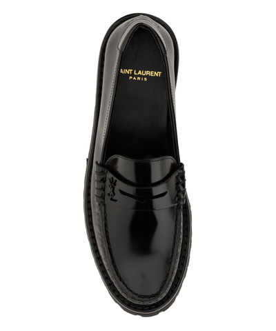 Saint Laurent Le Loafer Black Loafers With Chunky Sole And Cassandre Detail In Smooth Leather Woman In Black