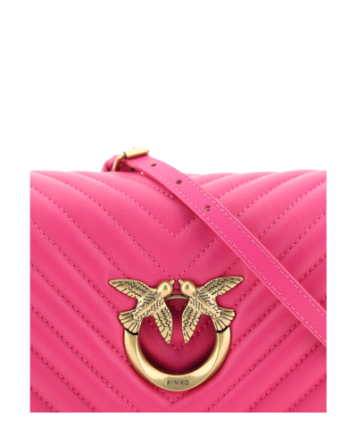 Shop Pinko Love Click Mini Crossbody Bag In Pink