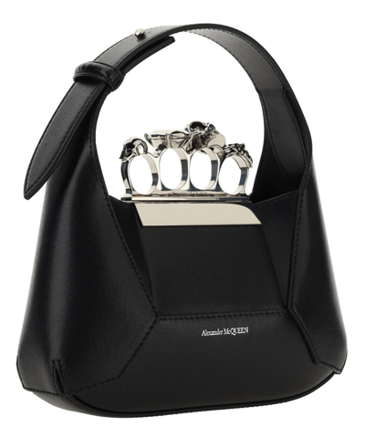 Shop Alexander Mcqueen Mini Jewelled Handbag In Black