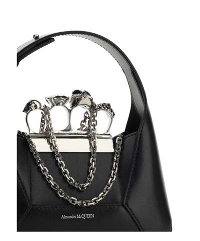 Shop Alexander Mcqueen Mini Jewelled Handbag In Black