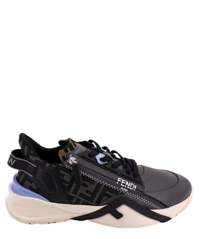 Shop Fendi Flow Sneakers In Grey