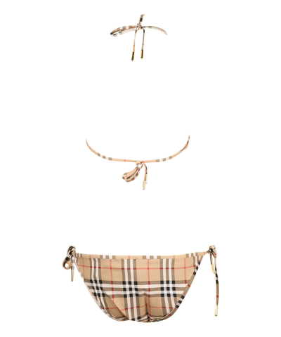 Shop Burberry Bikini In Beige