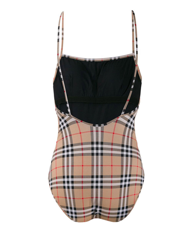 Shop Burberry Swimsuit In Beige