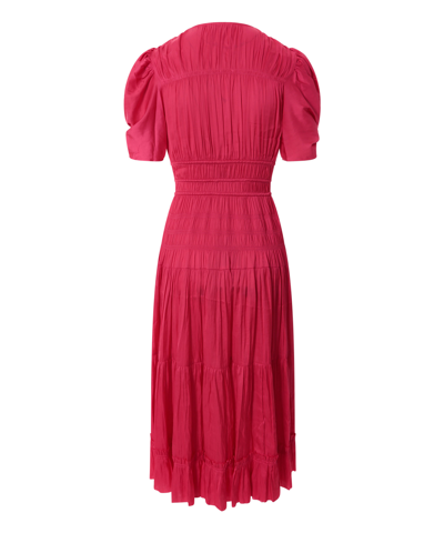 Shop Ulla Johnson Daria Midi Dress In Pink