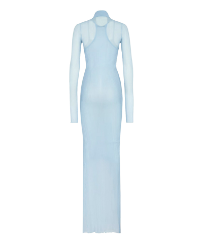 Shop Fendi Long Dress In Blue