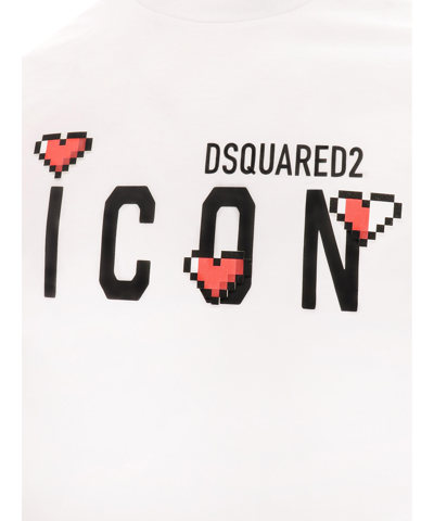 Shop Dsquared2 Heart Pixel T-shirt In White