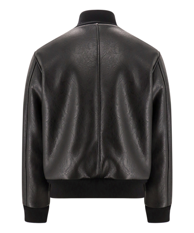 Dsquared2 Faux Shearling Black Bomber Jacket In Black